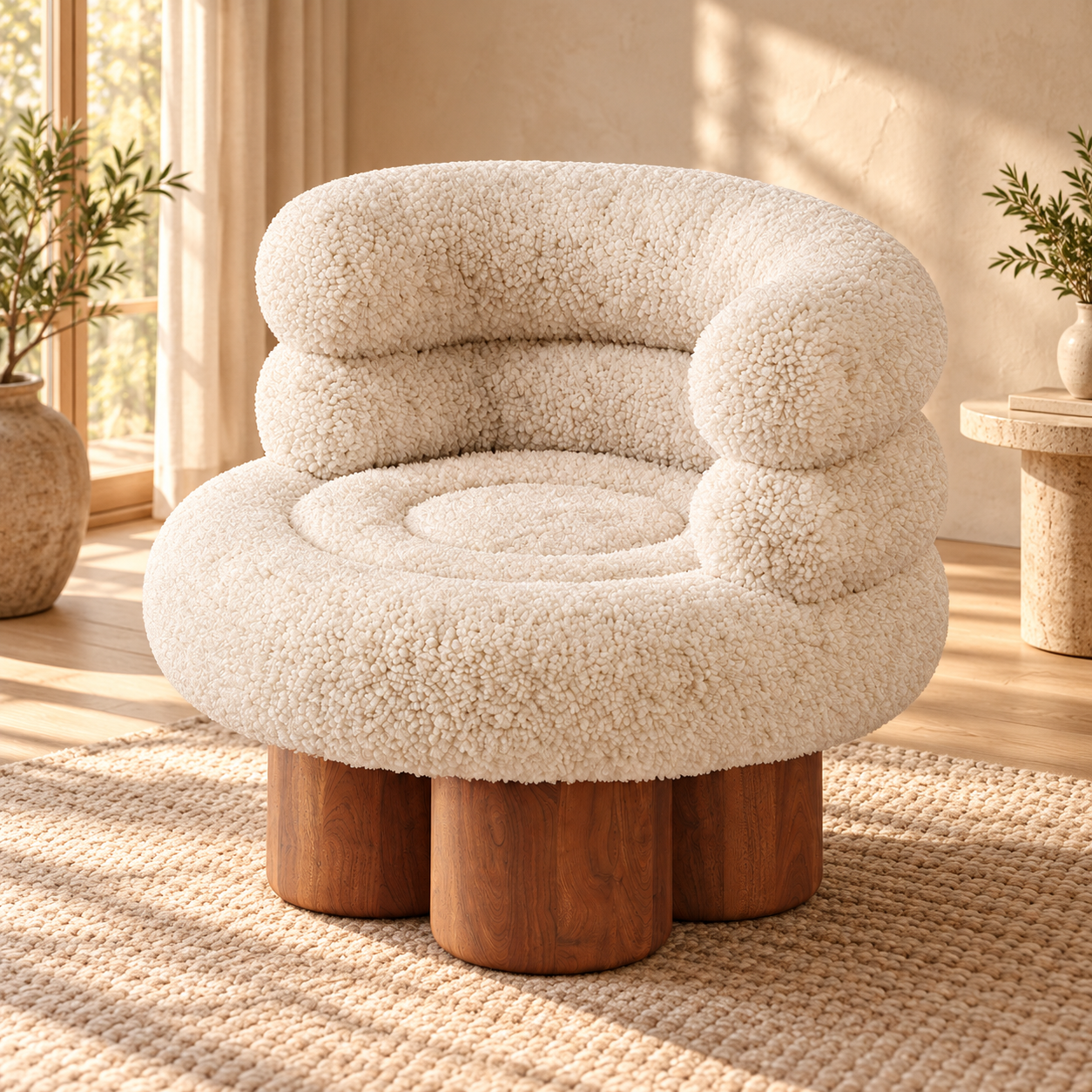 JUBZD837 Teddy Fabric Lounge Chair