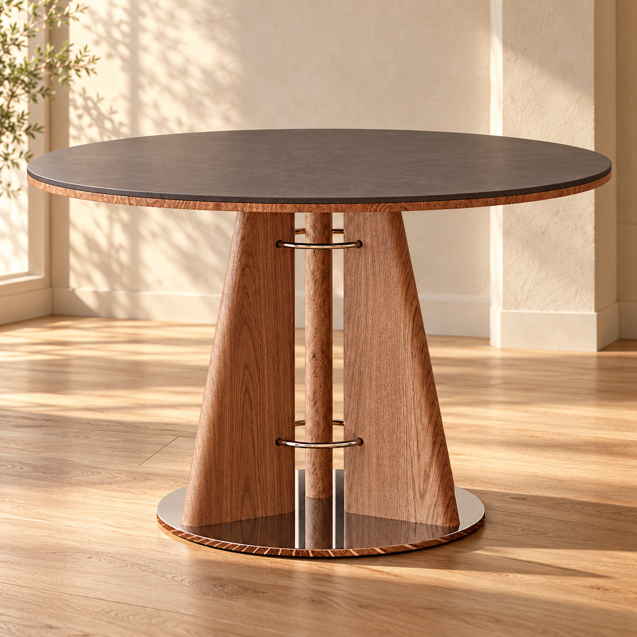 JULQMCZ1089 Black Stone Dining Table