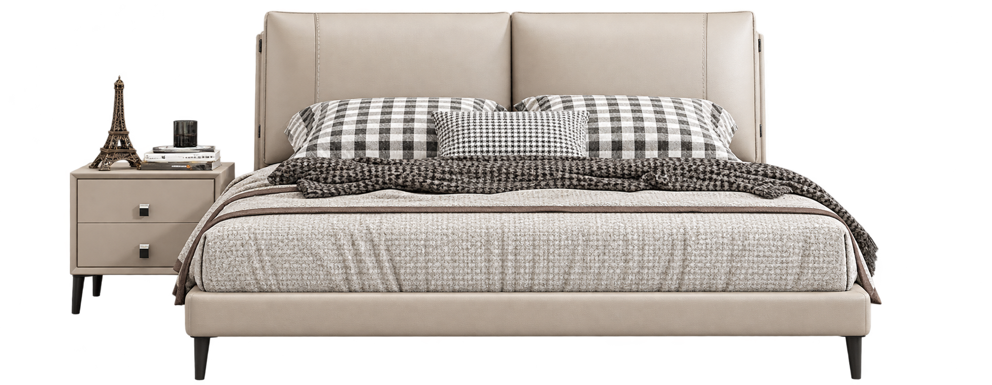 JUXL7930 Split Headboard Leather Bed