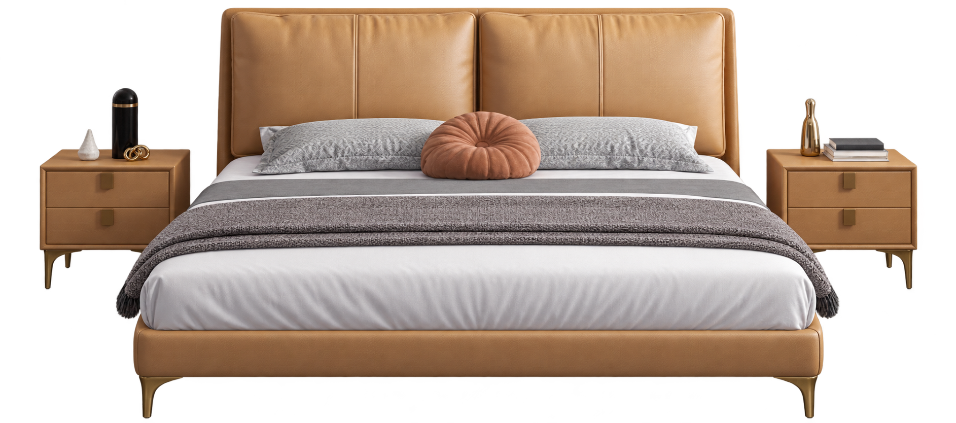 JUXL48 Vertical Panel Leather Bed