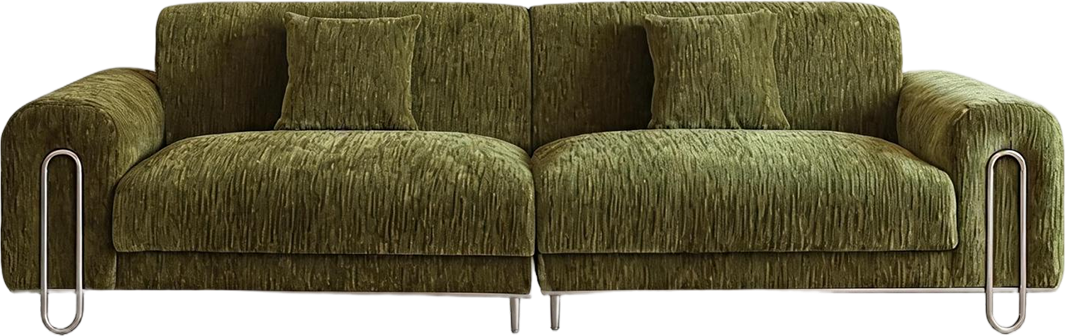 JULX3002 Curved-Arm Chenille Velvet Sofa