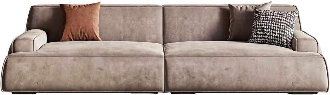 JUXL98 Clean-Line Suede Sofa