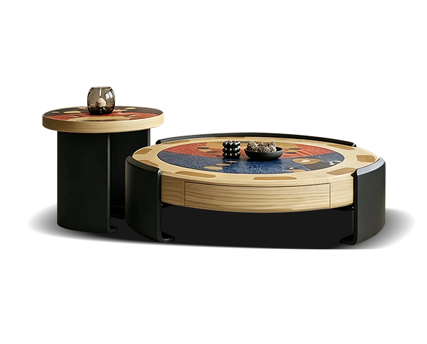 JUJYYC781 Inlaid Round Coffee Table Combination