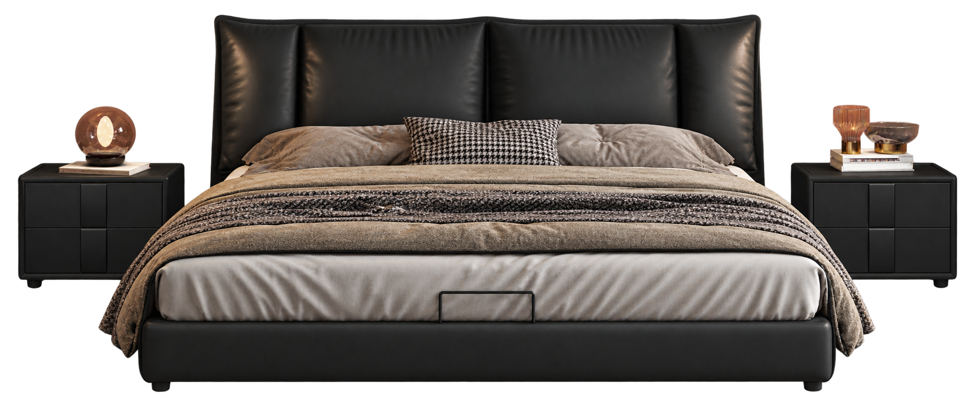 JUXL1080 Winged Leather Bed