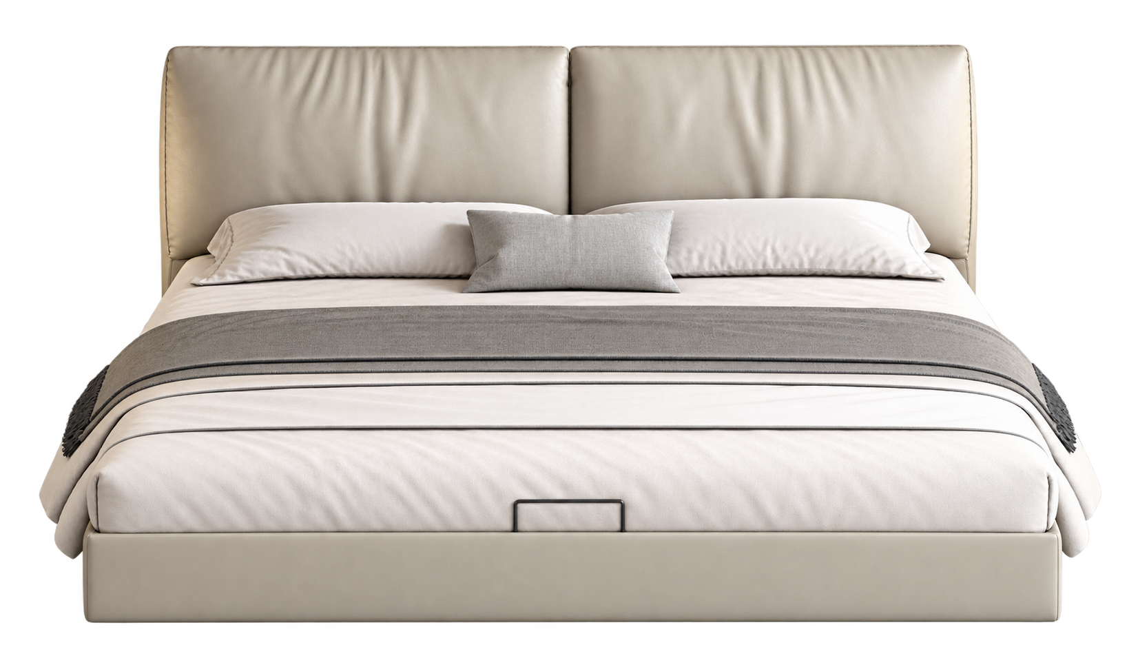 JUJM788 Pillow-Headboard Leather Bed
