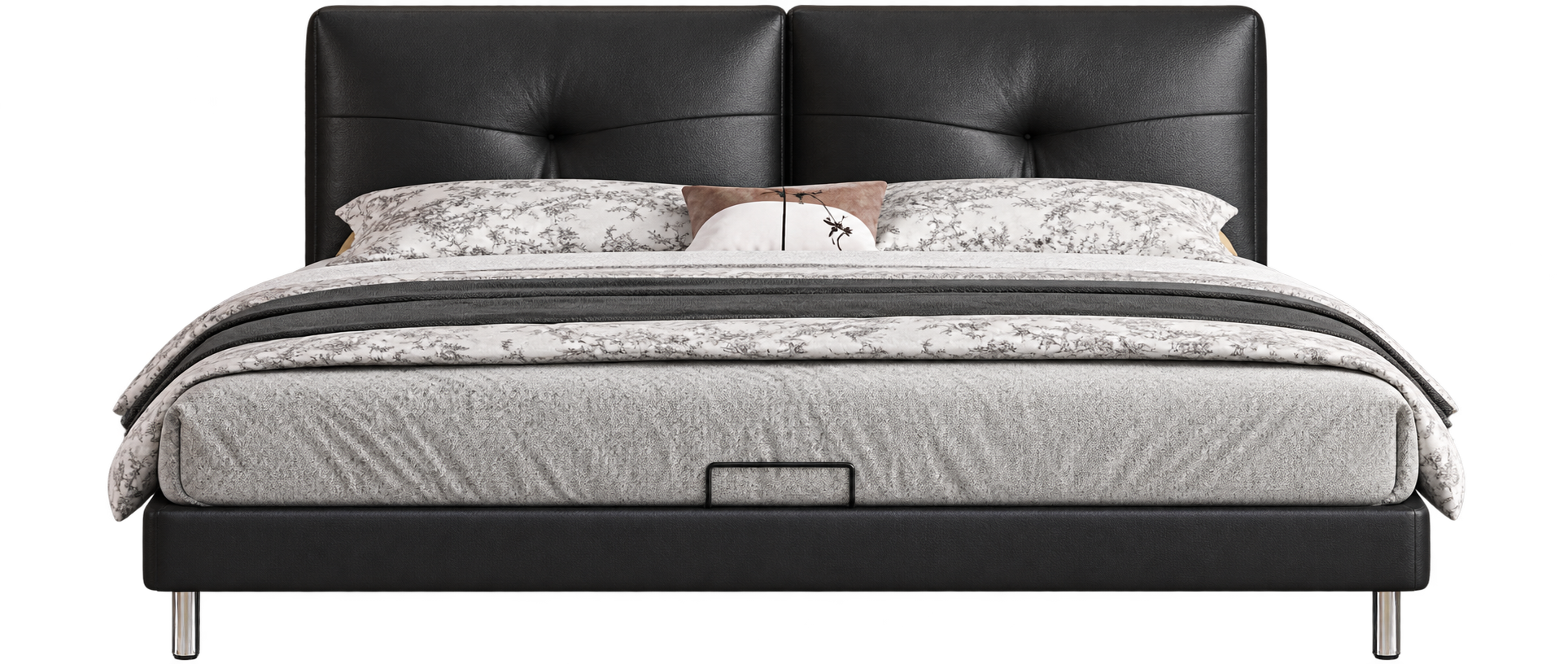 JUJMSM889 Tufted Leather Bed