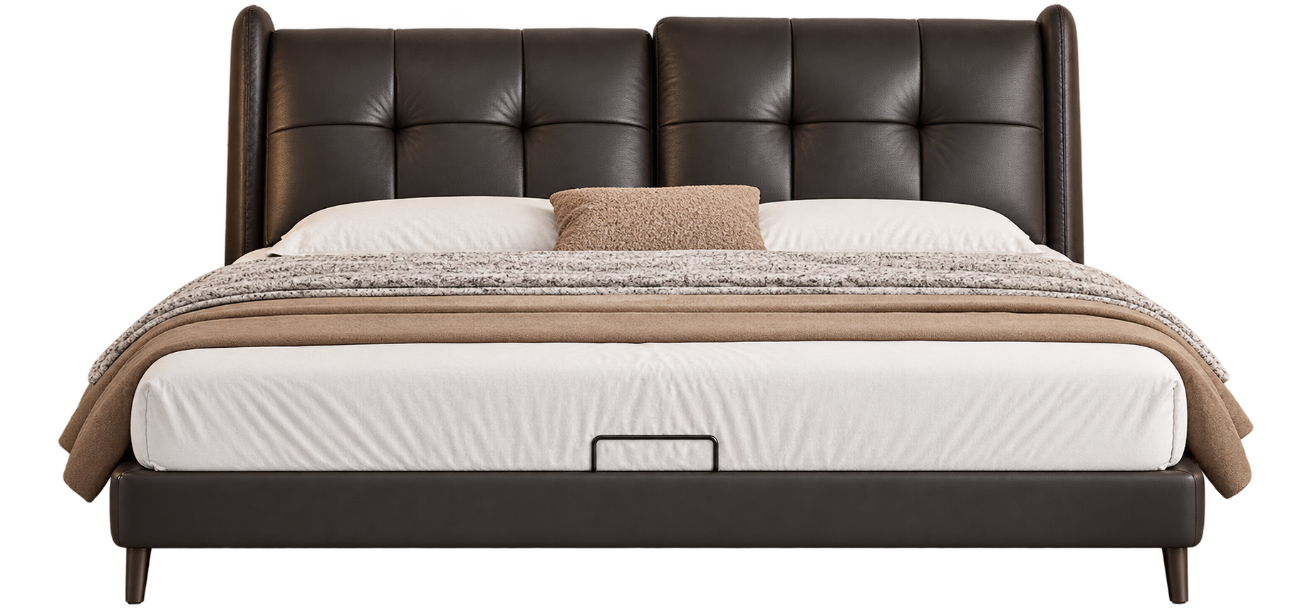 JUJMSM901 Cushion-Panel Leather Bed
