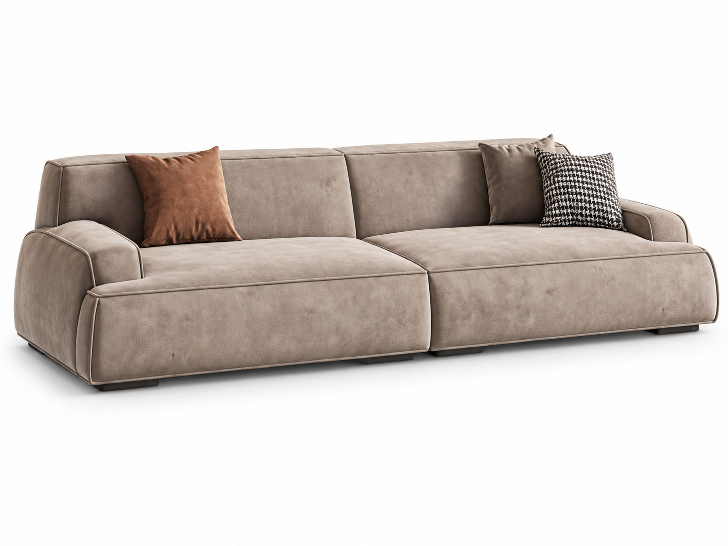 JUXL98 Clean-Line Suede Sofa