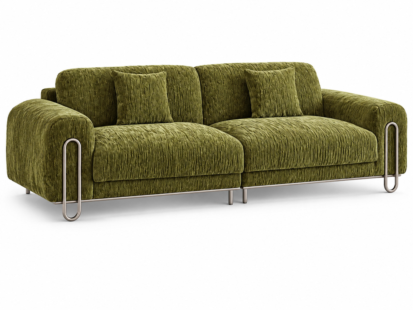 JULX3002 Curved-Arm Chenille Velvet Sofa
