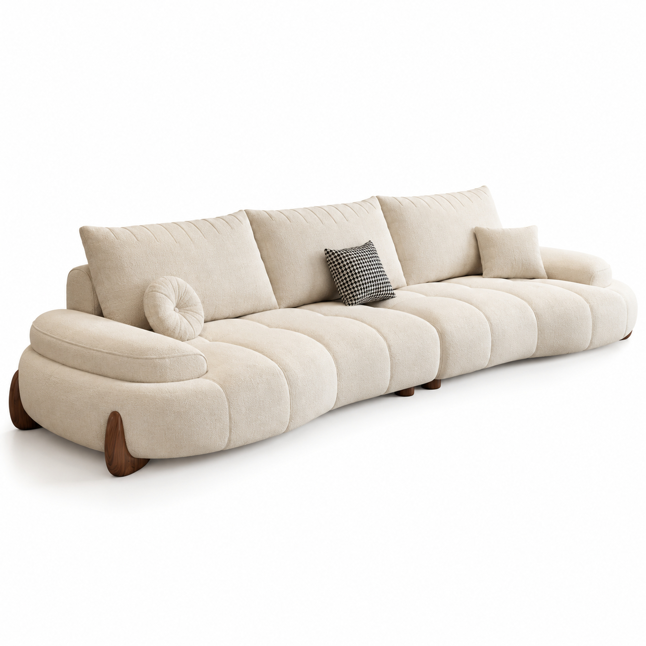 JUXL3007 Rounded Tech-Fabric Sofa