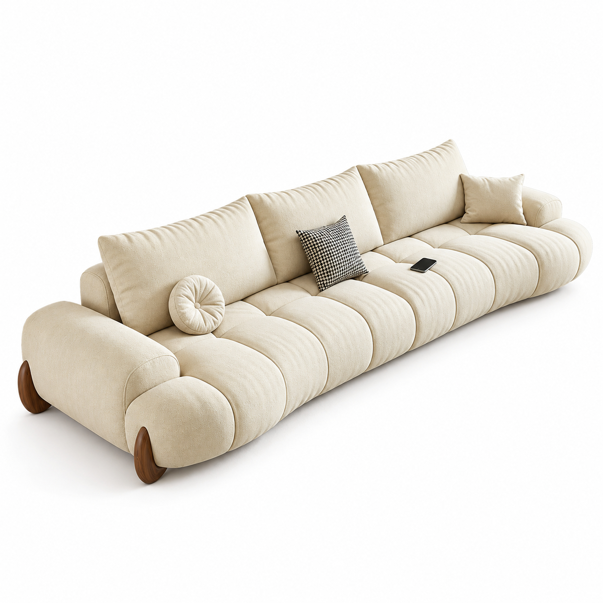 JUXL3007 Rounded Tech-Fabric Sofa